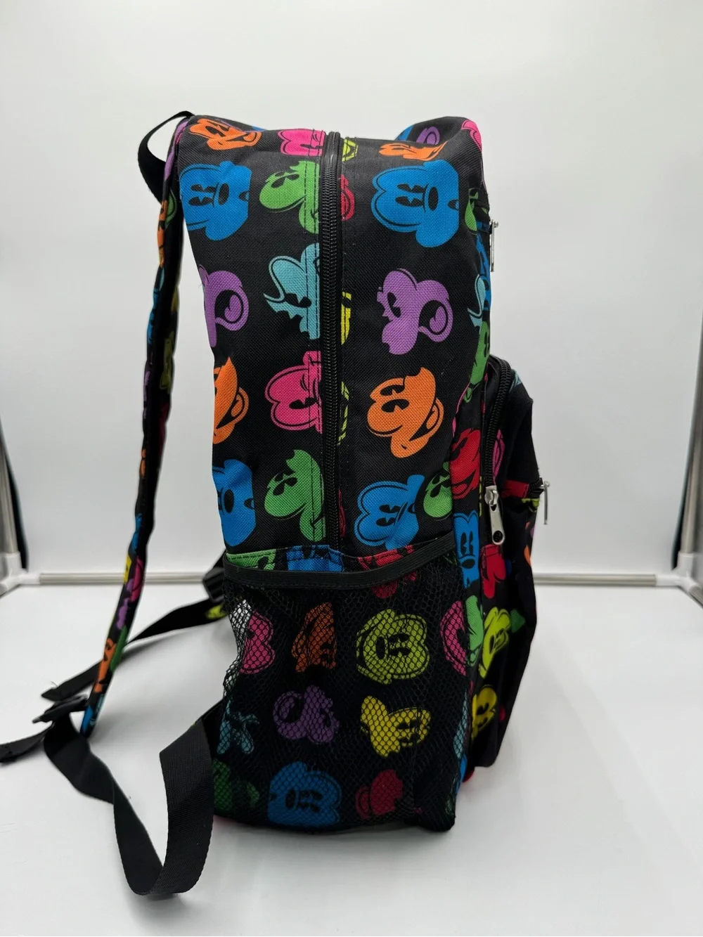 Disney Black Backpack with Multicolor Mickey Silhouettes